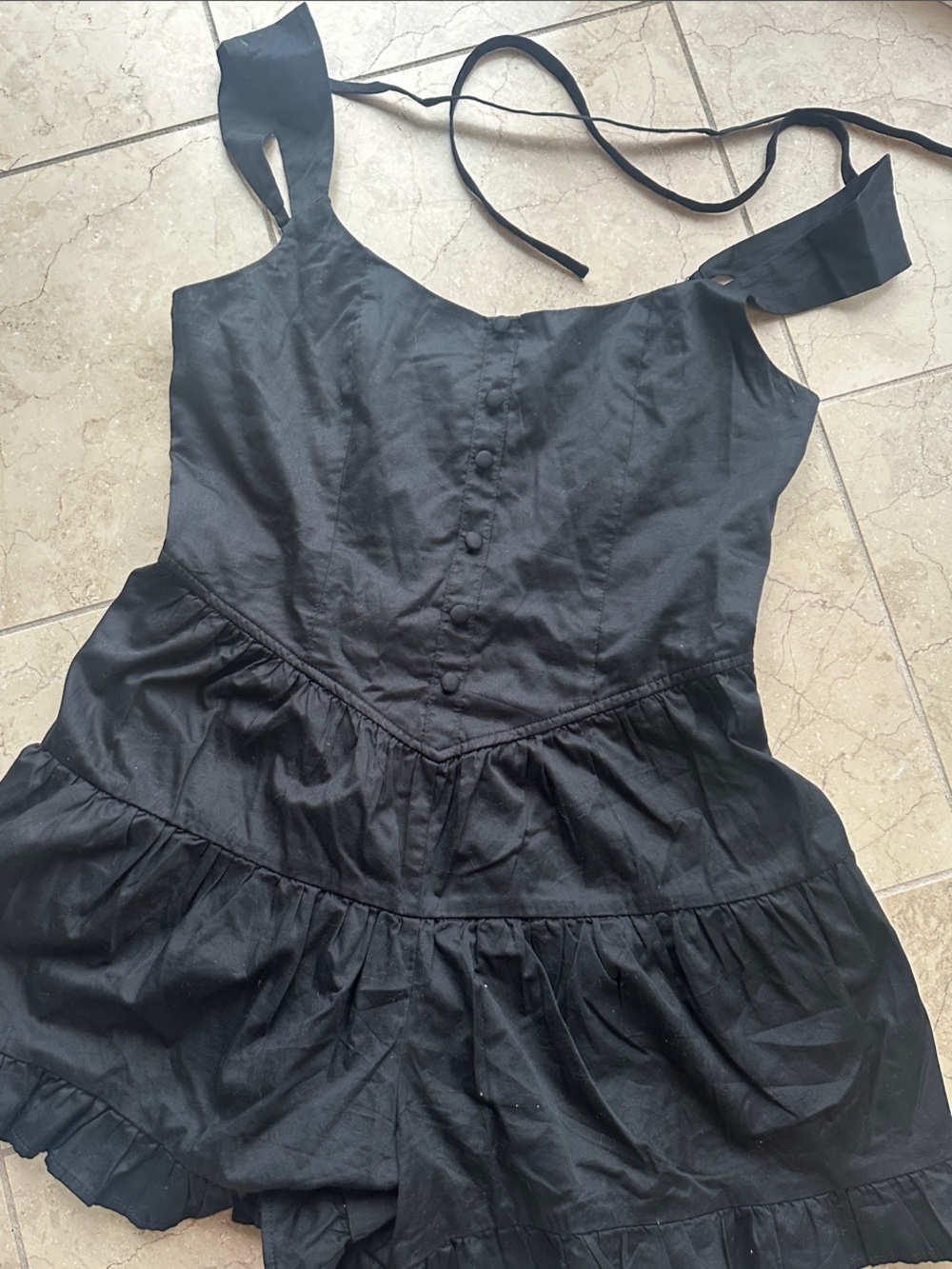 wild fable Black Button-Front Romper
